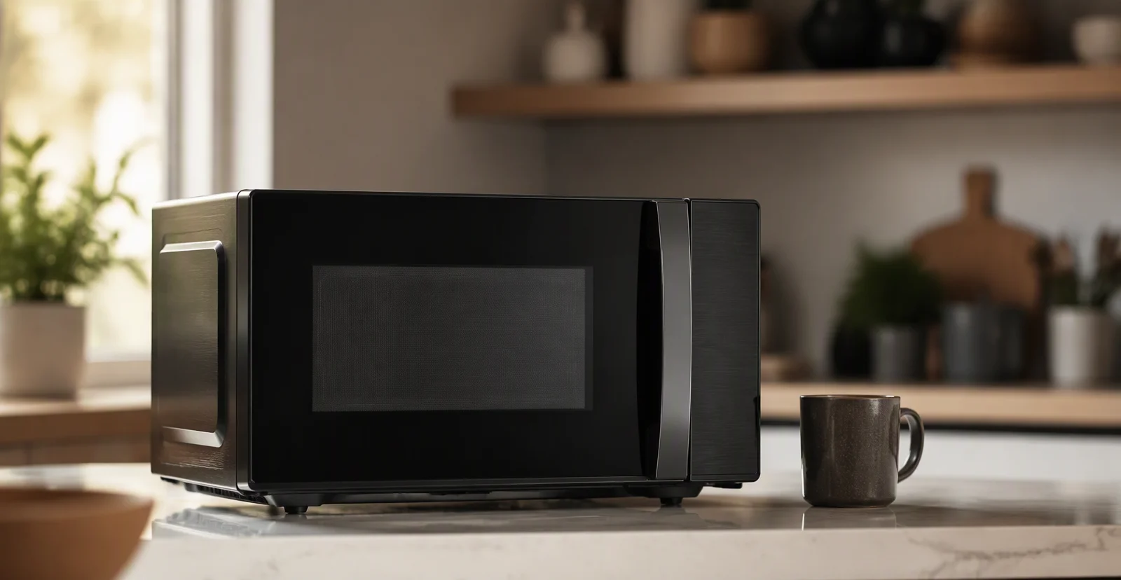 Countertop microwave on a tidy Columbus, GA kitchen counter